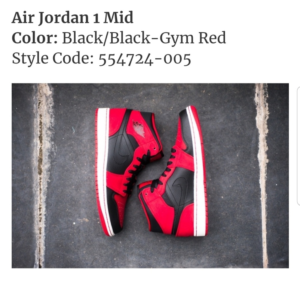 Air Jordan 1 Mid Bred Men Size 13